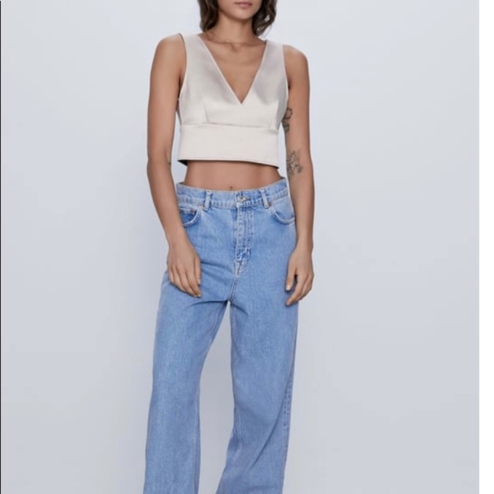 NWT Satin Crop Top